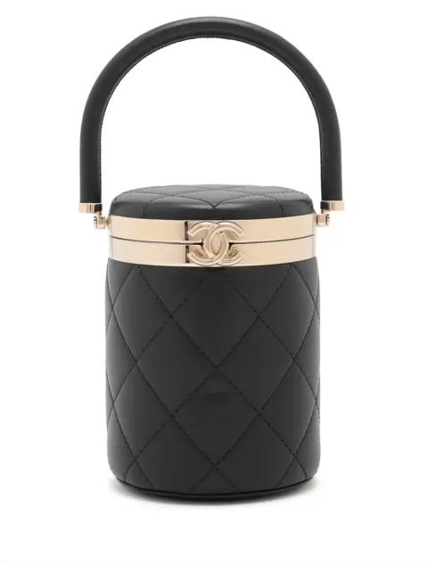 2021-2025 CC Quilted Lambskin Round Top Handle vanity bag by CHANEL 