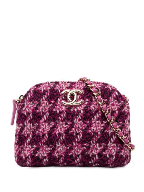 2021-2025 CC Tweed Houndstooth Clutch On Chain crossbody bag by CHANEL 