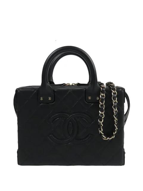 2021-2025 Medium Quilted Calfskin Studded Square Vanity Case satchel by CHANEL 