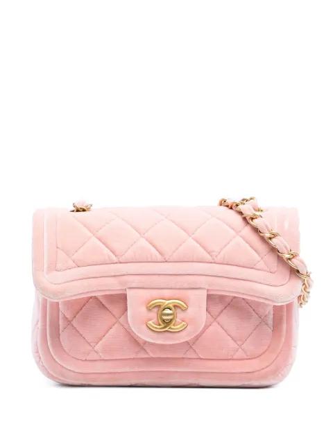 2021-2025 Mini Quilted Velvet Double Frame Flap crossbody bag by CHANEL 2021-2025 Mini Quilted Velvet Double Frame Flap crossbody bag by CHANEL