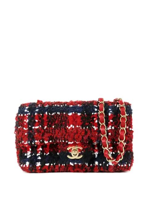 2021-2025 Mini Rectangular Classic Tweed Plaid Single Flap crossbody bag by CHANEL 