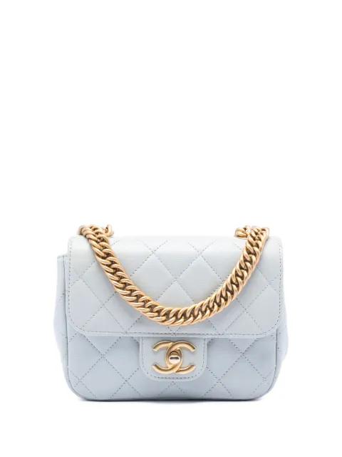 2021-2025 Mini Square Grained Calfskin Chain Flap crossbody bag by CHANEL 