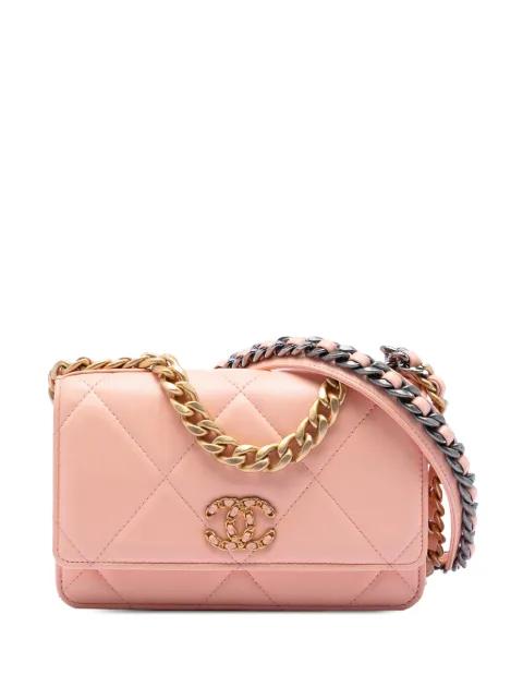 2021-2025 Quilted Lambskin 19 Wallet on Chain satchel by CHANEL 