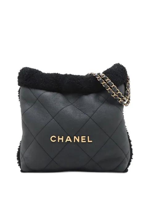 2021-2025 Small Quilted Aged Lambskin and Shearling 22 Handbag tote bag by CHANEL 