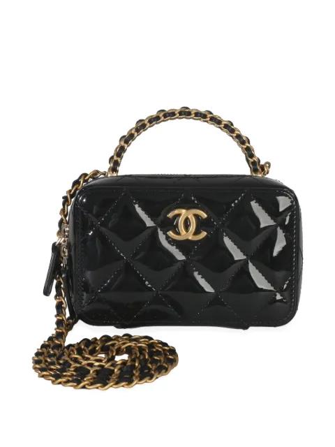 2021-2025 mini quilted patent-leather tote bag by CHANEL 