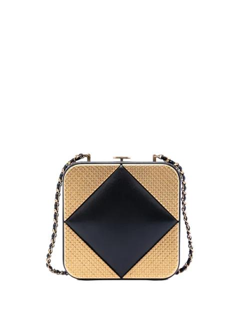 2021-2026 CC Lambskin and Metal Square Clutch with Chain crossbody bag by CHANEL 