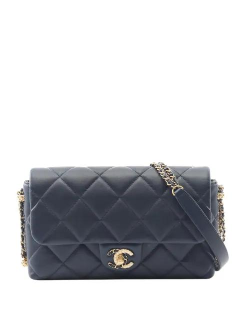 2021-2026 CC Quilted Lambskin 19 Flap shoulder bag by CHANEL 