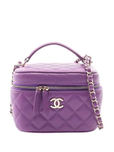 2021-2026 Mini CC Quilted Caviar Top Handle Case vanity bag by CHANEL 
