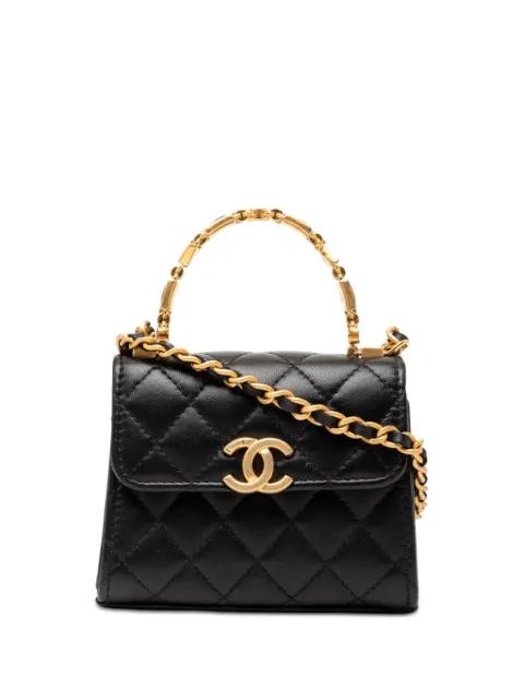 2021-2026 Mini CC Quilted Lambskin Enamel Top Handle Bag satchel by CHANEL 