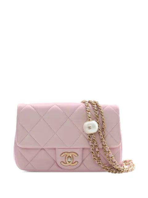2021-2026 Mini Quilted Iridescent Lambskin Pearly Flap crossbody bag by CHANEL 