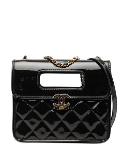 2021-2026 Mini Quilted Patent Graphic Catch Flap satchel by CHANEL 