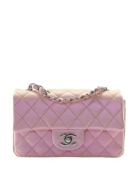 2021-2026 Mini Rectangular Classic Iridescent Lambskin Single Flap crossbody bag by CHANEL 