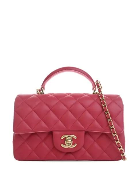 2021-2026 Mini Rectangular Classic Lambskin Top Handle Flap satchel by CHANEL 