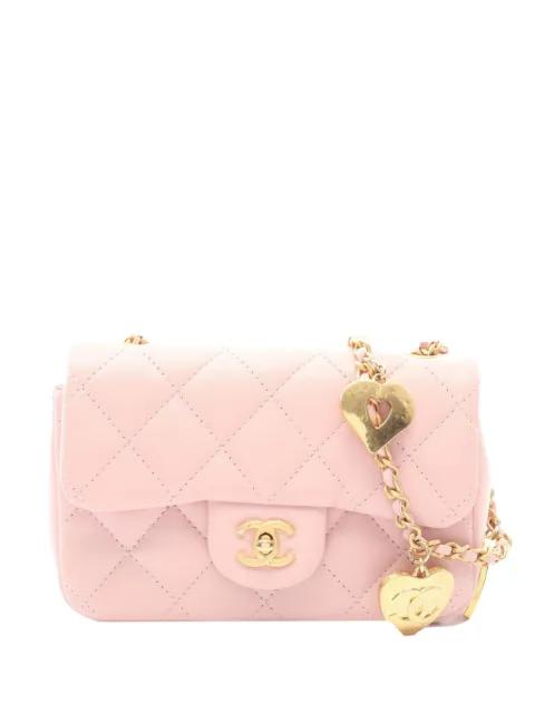 2021-2026 Mini Rectangular Quilted Lambskin Heart Charms Flap crossbody bag by CHANEL 