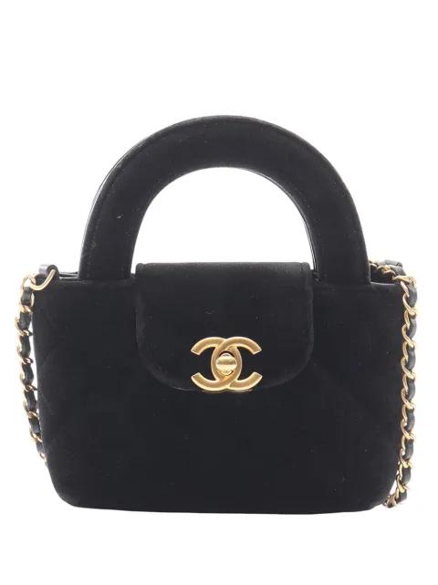 2021-2026 Nano Quilted Velvet Kelly Shopper Bag satchel by CHANEL 