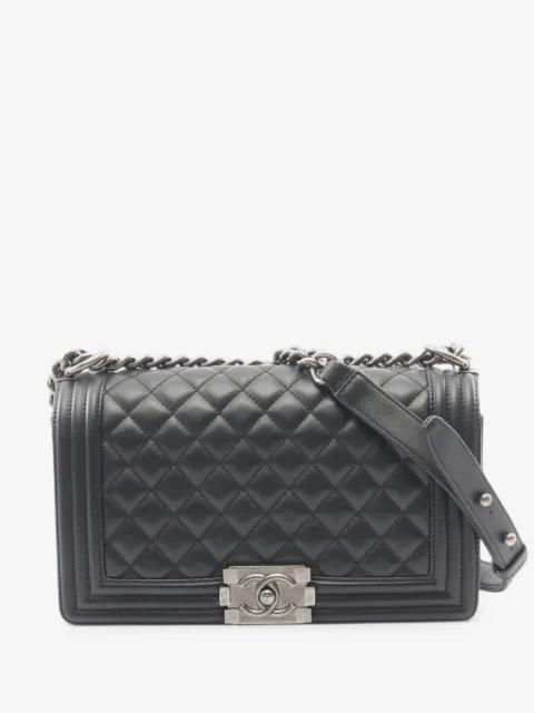 2021-2026 Old Medium Quilted Lambskin Boy Flap crossbody bag by CHANEL 