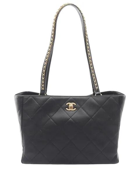 2021-2026 Quilted Calfskin Book Pocket Shopping tote bag by CHANEL 