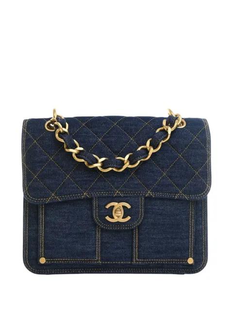 2021-2026 Quilted Denim Double You Flap backpack by CHANEL 