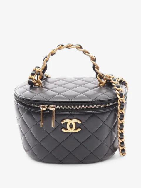 2021-2026 Quilted Lambskin Top Handle Vanity Case With Chain satchel by CHANEL 
