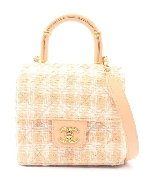 2021-2026 Quilted Tweed Crush Top Handle Flap satchel by CHANEL 
