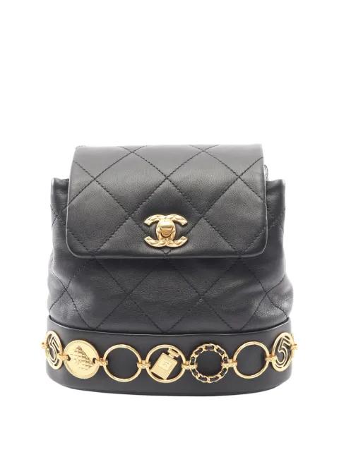 2021-2026 Small Lambskin Charms backpack by CHANEL 