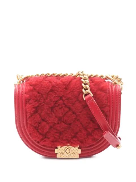 2021-2026 Small Quilted Shearling Boy Messenger Bag crossbody bag by CHANEL 