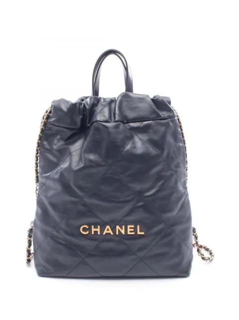 2021-2026 Small Shiny Quilted Calfskin 22 backpack by CHANEL 