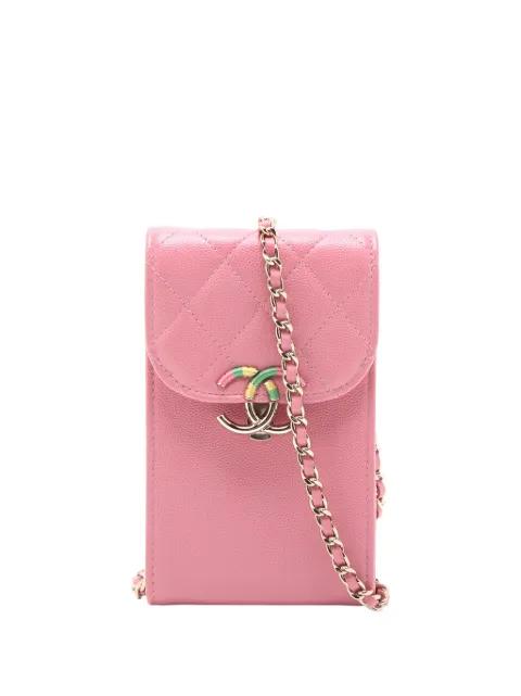 2021 Caviar Thread Around Phone Holder with Chain crossbody bag by CHANEL 