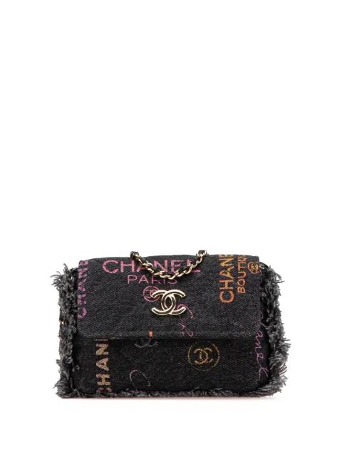 2021 Fringe Denim Mood Clutch with Chain crossbody bag by CHANEL 2021 Fringe Denim Mood Clutch with Chain crossbody bag by CHANEL