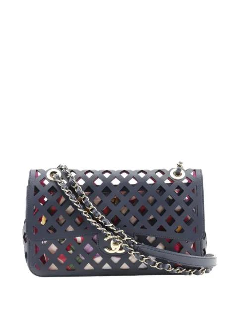 2021 Large Perforated Calfskin See Through Flap crossbody bag by CHANEL 