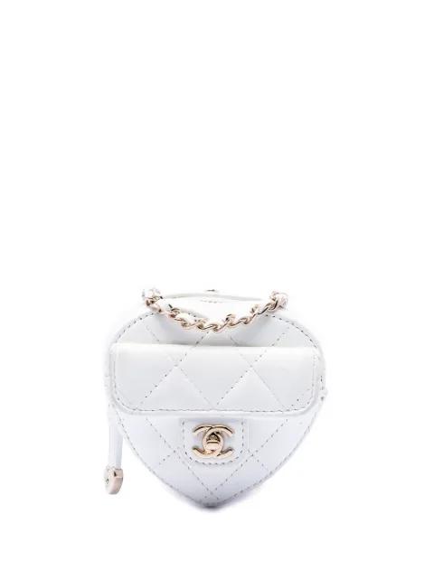 2021 Mini Quilted Lambskin CC in Love Heart Necklace Bag crossbody bag by CHANEL 