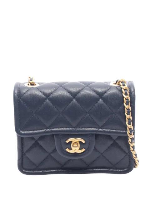 2021 Mini Square Classic Caviar Single Flap crossbody bag by CHANEL 