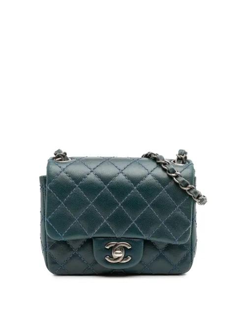 2021 Mini Square Classic Caviar Single Flap crossbody bag by CHANEL 