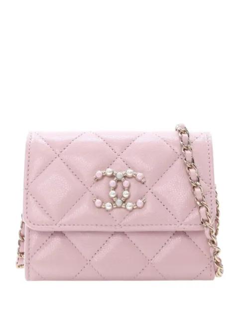 2021 Quilted Caviar Coco Candy Card Holder on Chain crossbody bag by CHANEL 