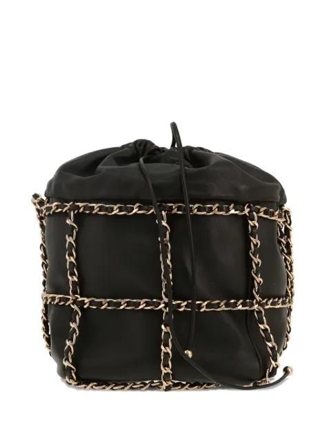2021 chain-leather bucket bag by CHANEL 