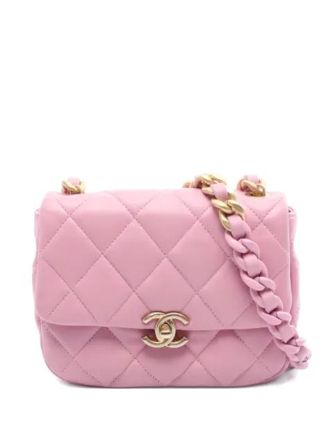 2021s mini matelasse logo-plaque shoulder bag by CHANEL 
