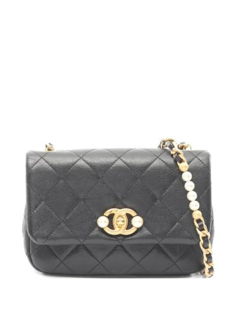 2021s small matelassé flap-closure shoulder bag by CHANEL 