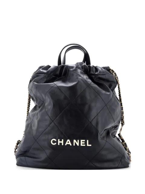 22 Chain Quilted Calfskin Large backpack by CHANEL 