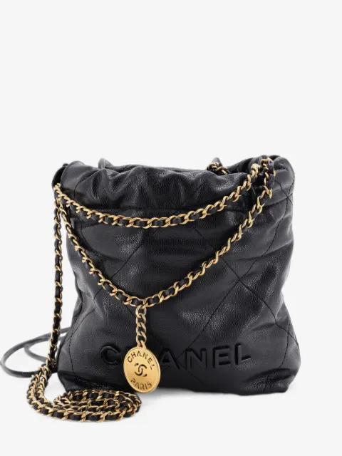 22 Chain Quilted Caviar Mini hobo bag by CHANEL 