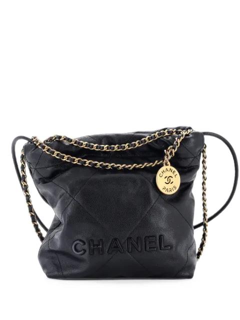 22 Chain Quilted Caviar Mini hobo bag by CHANEL 