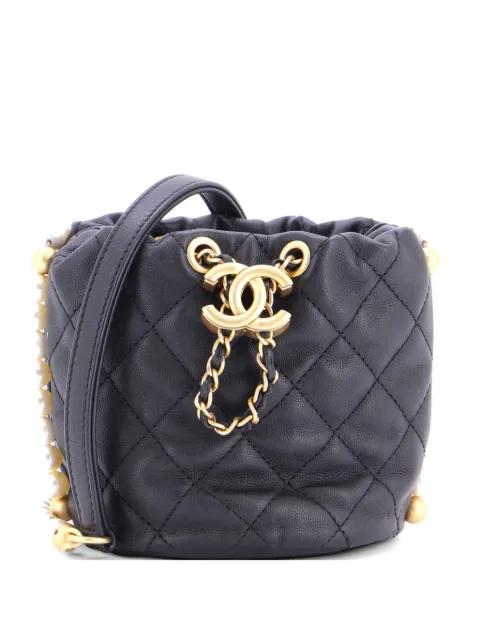 About Pearls Quilted Calfskin Mini bucket bag by CHANEL 