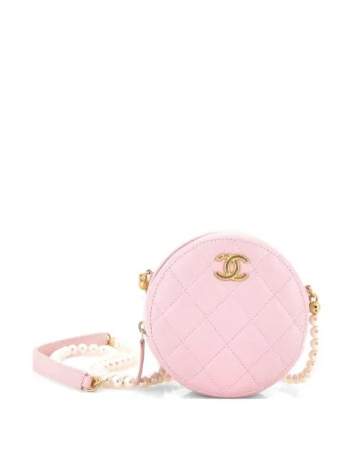 About Pearls Round with Chain Quilted Lambskin Mini clutch bag by CHANEL 