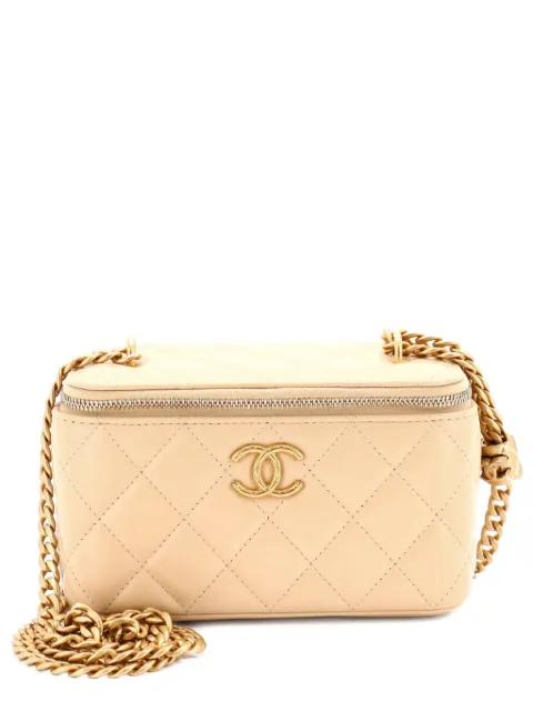 All Slide Long Vanity Case with Chain Quilted Lambskin Small crossbody bag by CHANEL 