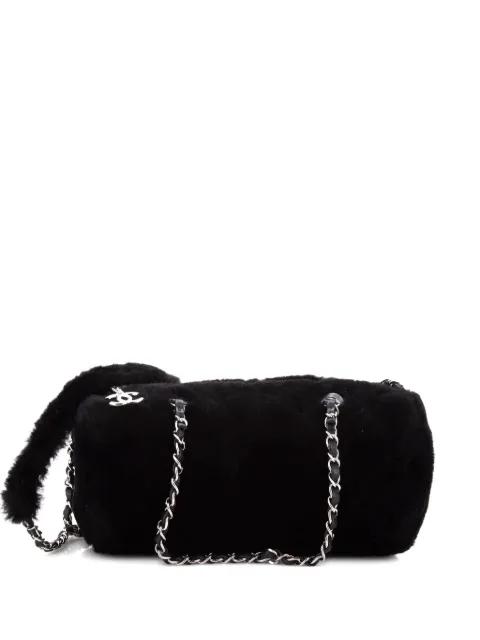 Barrel Bag Quilted Fur Small shoulder bag by CHANEL 