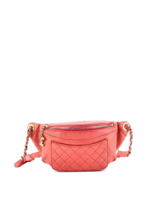 Bi Classic Waist Bag Quilted Crumpled Calfskin belt bag by CHANEL 