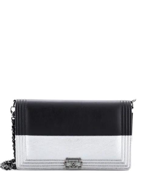 Bicolor Boy Wallet on Chain Calfskin crossbody bag by CHANEL 