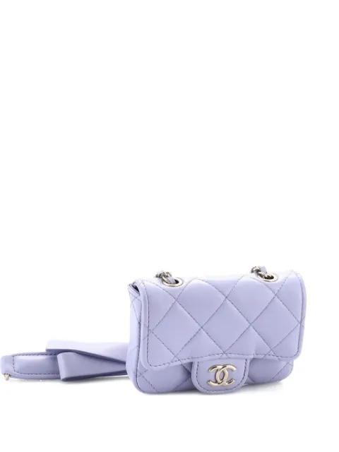 Bow Strap Classic Flap Clutch with Chain Quilted Lambskin Mini shoulder bag by CHANEL 