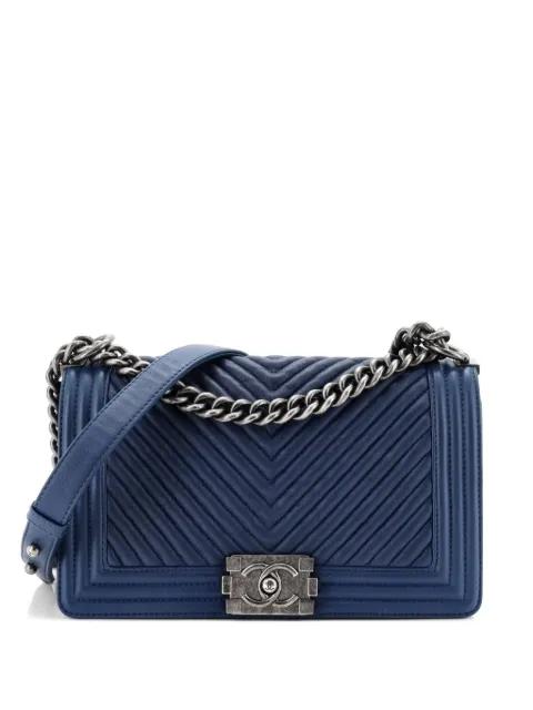 Boy Flap Bag Chevron Wrinkled Lambskin Old Medium shoulder bag by CHANEL 