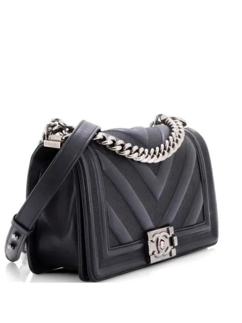 Boy Flap Bag Perforated Chevron Lambskin Old Medium shoulder bag by CHANEL 