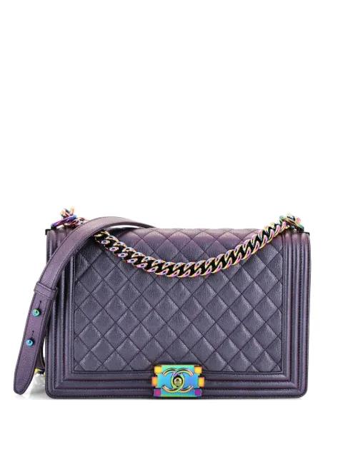Boy Flap Bag Quilted Iridescent Goatskin New Medium shoulder bag by CHANEL 